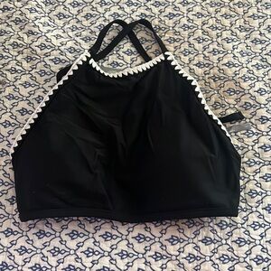 Black Aerie Halter Style Bikini Top NWT